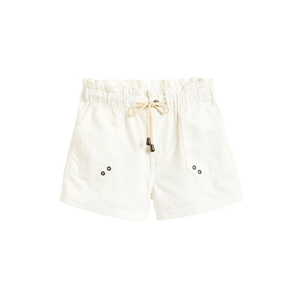 Tractr Girls  Jeans Paper Bag Waist Short, White